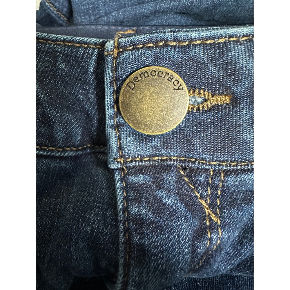 Democracy "Ab"solution Wide Leg Jeans Dark Wash Petite Size 4P - Picture 3 of 7